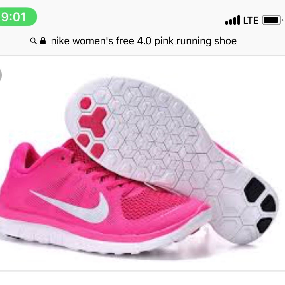 Pink Nike frees 4.0 running shoe